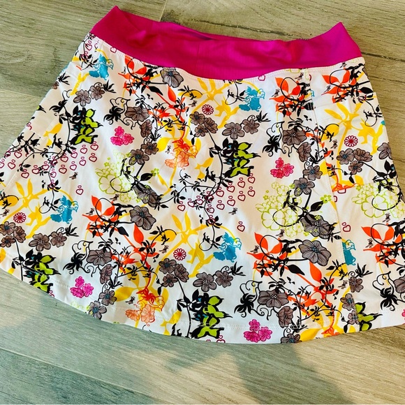 Running Skirts Pink Floral Skirt w Briefs Size 3 Medium Pickleball Golf - Picture 5 of 6